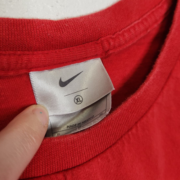 Vintage Nike Swoosh Embroidered XL Silver Gray Tag Red VTG Y2K - Picture 4 of 5